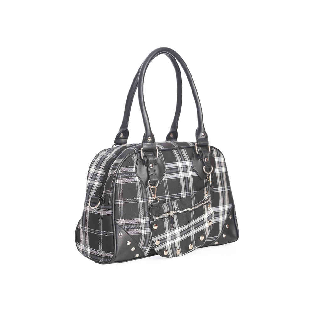 Banned - Warren Plaid Handbag - Black